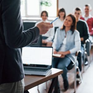 Instructor teaching a class.